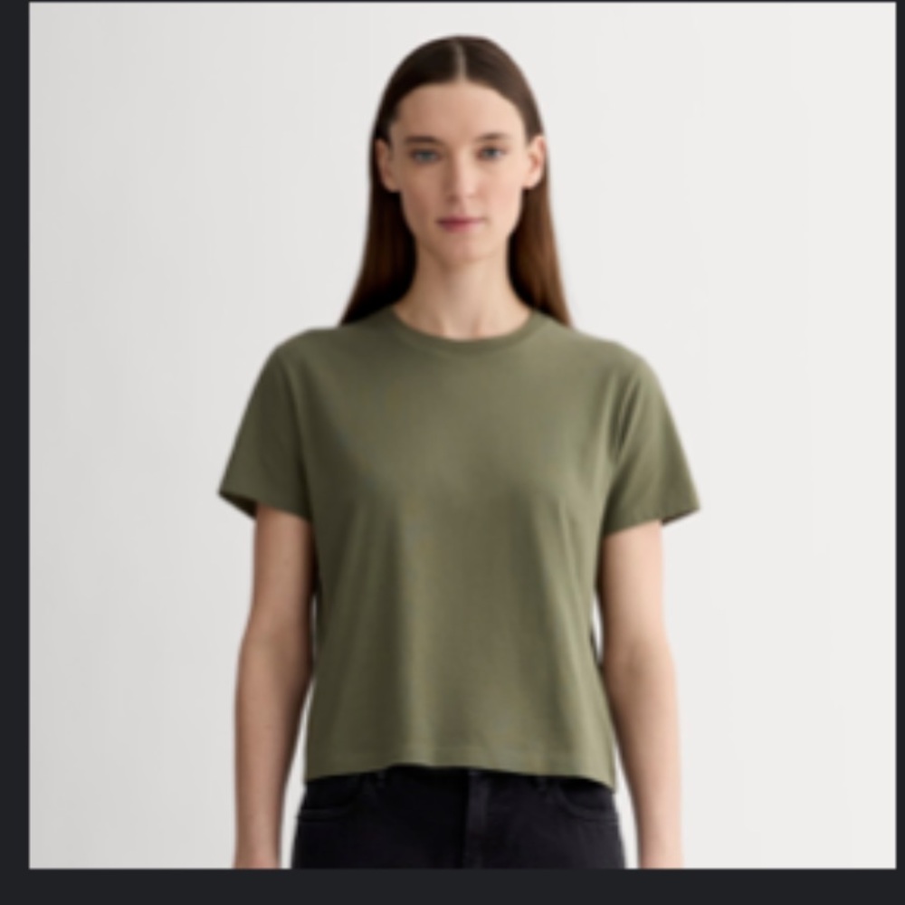 Everlane The Box-Cut Tee in Essential Cotton in Kalamata in medium